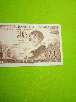 Billete 100 Pesetas Gustavo Adolfo Bécquer