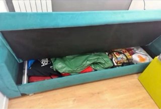Sofá Cama 3 Plazas con Almacenamiento.