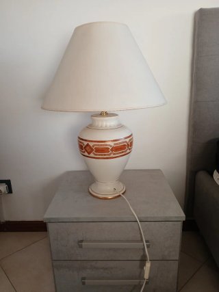 Lampada vintage ceramica decorata