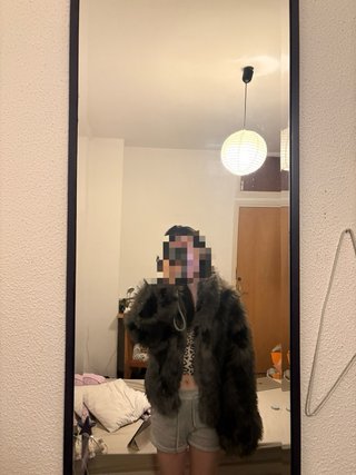 Chaqueta de Pelo Sintético Estilo Zorro