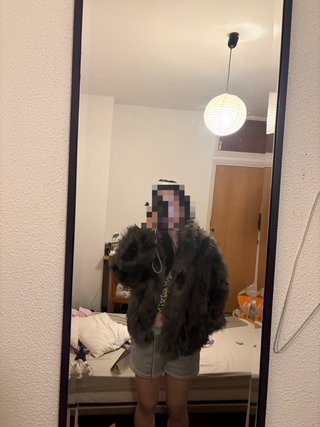 Chaqueta de Pelo Sintético Estilo Zorro