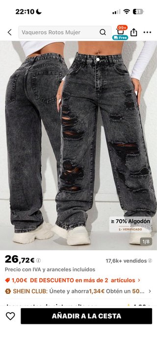 Pantalones vaqueros rotos grises
