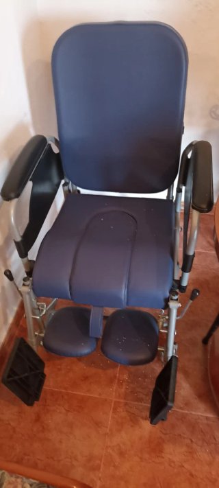 Silla de ruedas para la casa con baño incluido.