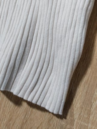 Jersey Blanco de Canalé liso corto