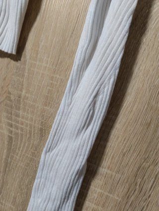 Jersey Blanco de Canalé liso corto