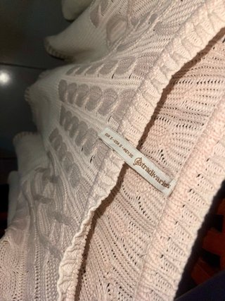 Jersey Stradivarius punto trenzado rosa