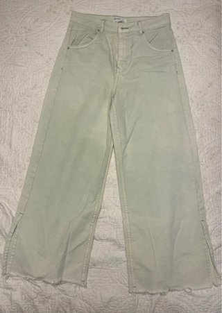 Pantalones vaqueros verde menta anchos