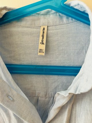 CAMISA MANGA LARGA AZUL STRADIVARIUS TALLA S