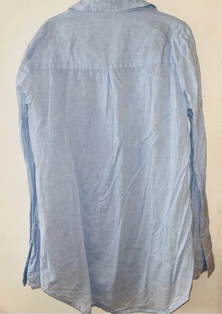 CAMISA MANGA LARGA AZUL STRADIVARIUS TALLA S