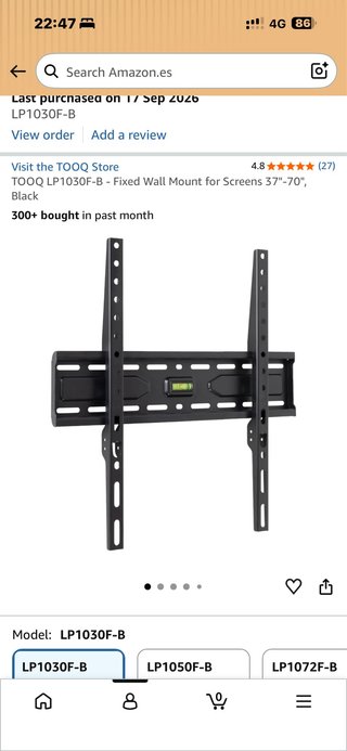 Soporte de Pared Fijo para TV TOOQ LP1030F-B
