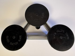 Ventosa Triple de Aluminio para Cristal