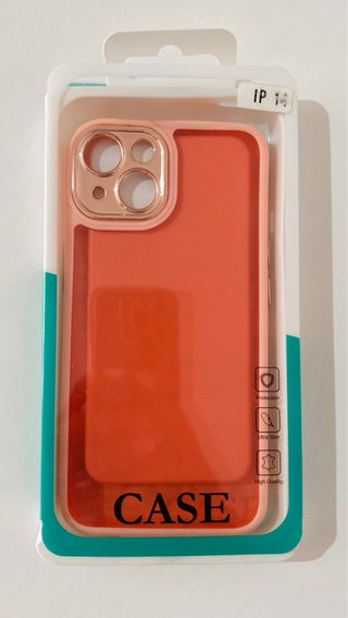 Funda iPhone 14 Coral y Negro