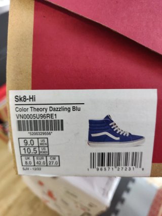 Vans Sk8-Hi Blu Scarpe Uomo Tg 42 Nuove