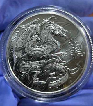 Moneda Plata 1 Onza Dragón Chino Santa Helena