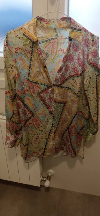 Camisa Zara fluida talla S multicolor