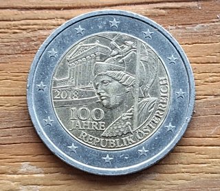 Moneda 2€ Austria 2018 100 Años República