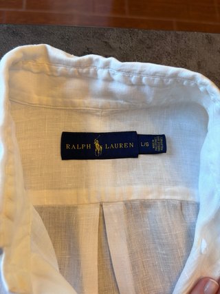 Camisa Ralph Lauren Lino Blanca Talla L