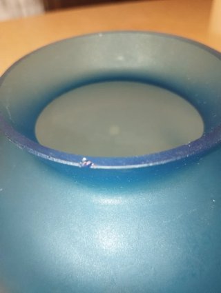 Vaso sferico blu porta candela