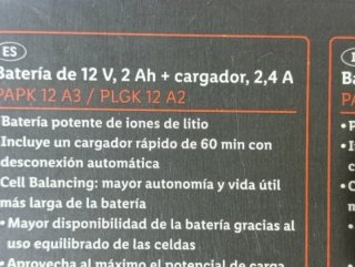 Lote 2 Baterías 2Ah y 2 Cargadores PARKSIDE 12V