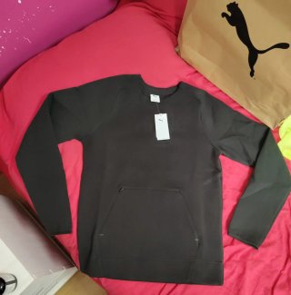 Sudadera Puma Negra con Bolsillos Cremallera
