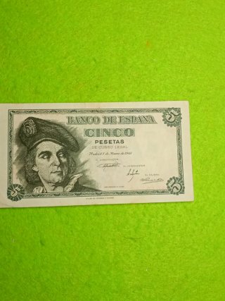 Billete de 5 Pesetas de 1948