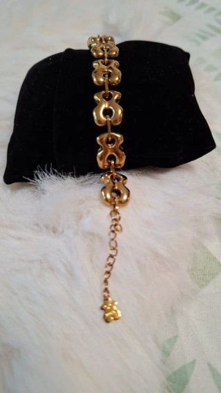 Pulsera dorada de acero eslabones diseño único