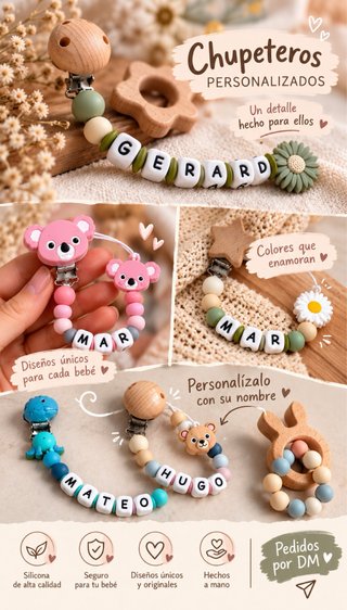 Chupetero Personalizado con Nombre