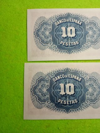 Pareja 2 Billetes de 10 Pesetas 1935 sin circular