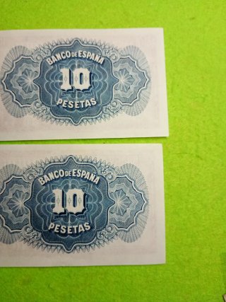 Pareja 2 Billetes de 10 Pesetas 1935 sin circular
