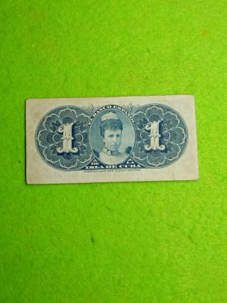 Billete 1 Peso Banco Español Isla de Cuba 1896