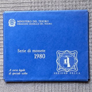 EMISIÓN DE MONEDAS ITALIANAS 1980. FLOR DE CUÑO.
