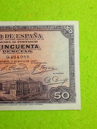 Billete 50 Pesetas 1927 Banco de España. Difícil