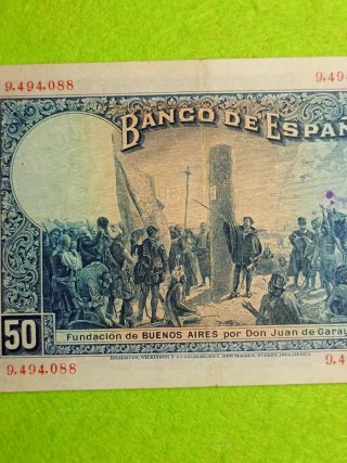 Billete 50 Pesetas 1927 Banco de España. Difícil