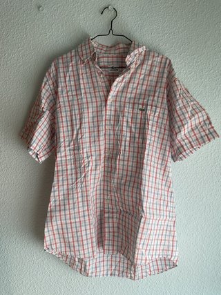 Camisa Lacoste cuadros roja y azul