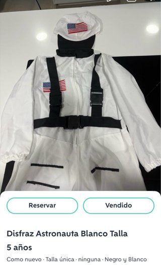 Disfraz Astronauta Blanco 5 años