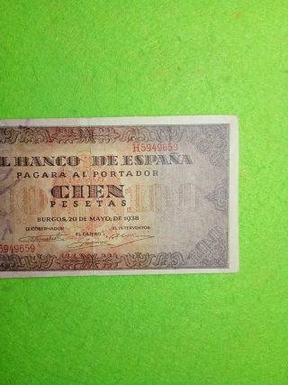 Billete 100 Pesetas Burgos 1938