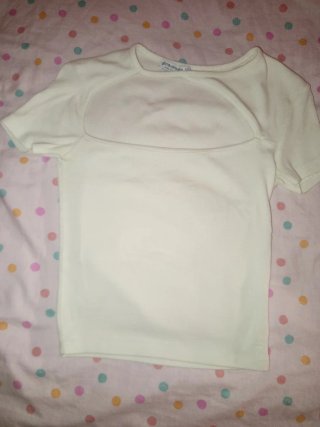 Camiseta Blanca Stradivarius Talla S