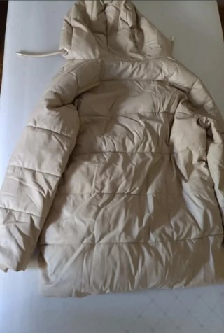 Abrigo Plumífero Largo Zara Beige Talla XL