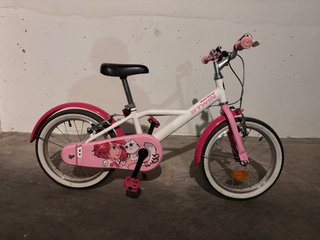 Bicicleta Infantil Niña BTwin Rosa y Blanca
