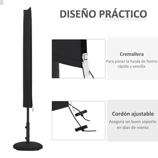 Funda Sombrilla Oxford 420D Cremallera Impermeable