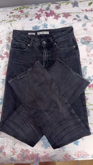 Pantalón Vaquero Campana Negro Mango
