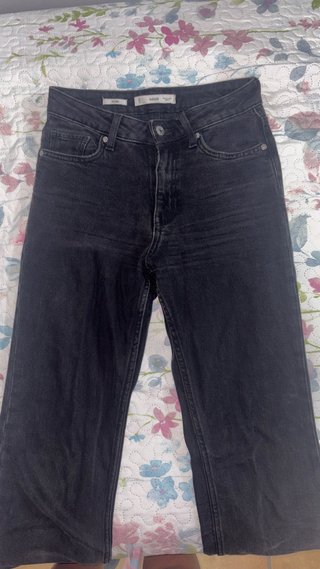 Pantalón Vaquero Campana Negro Mango