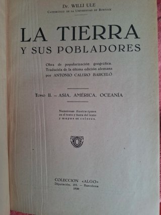 Libros: LA TIERRA Y SUS POBLADORES TOMOS I y II