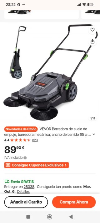 Barredora Manual VEVOR 65 cm,NUEVA