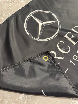 Bandiera Decorativa Mercedes 190E Logo Silueta