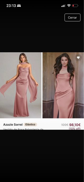 Vestido largo rosa Azazie Sorrel