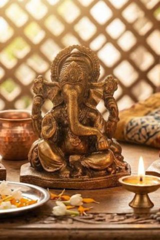 Statuetta dorata di Ganesha, spedizione gratuita