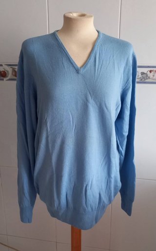 Jersey pico azul Zara T. XL