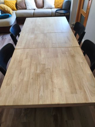 Mesa Comedor Extensible Madera Roble Natural/Metal