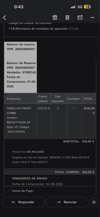 Nevera Beko casi nueva